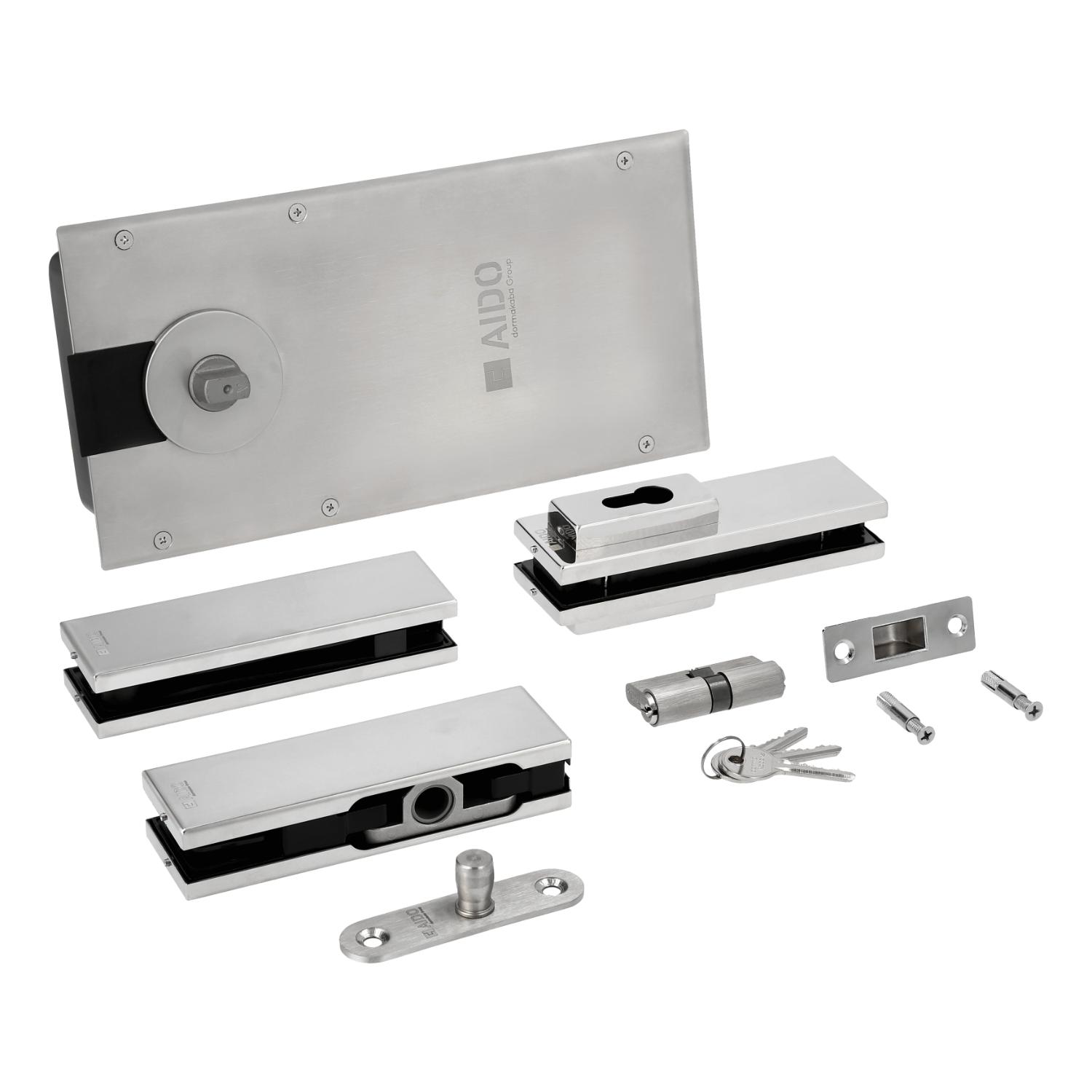 GD 3211 floor spring with patch fittings in PSS finish